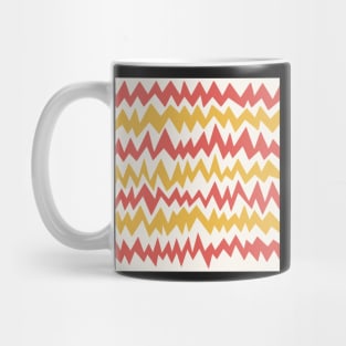 Modern minimalist zigzag extract in mustard, cream and deep coral Mug